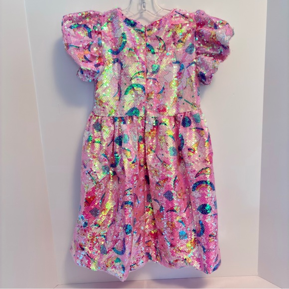 Lola + The Boys Girl's Unicorn Dream Sequin Dress Pink Size 8 New Without Tag - Picture 9 of 14
